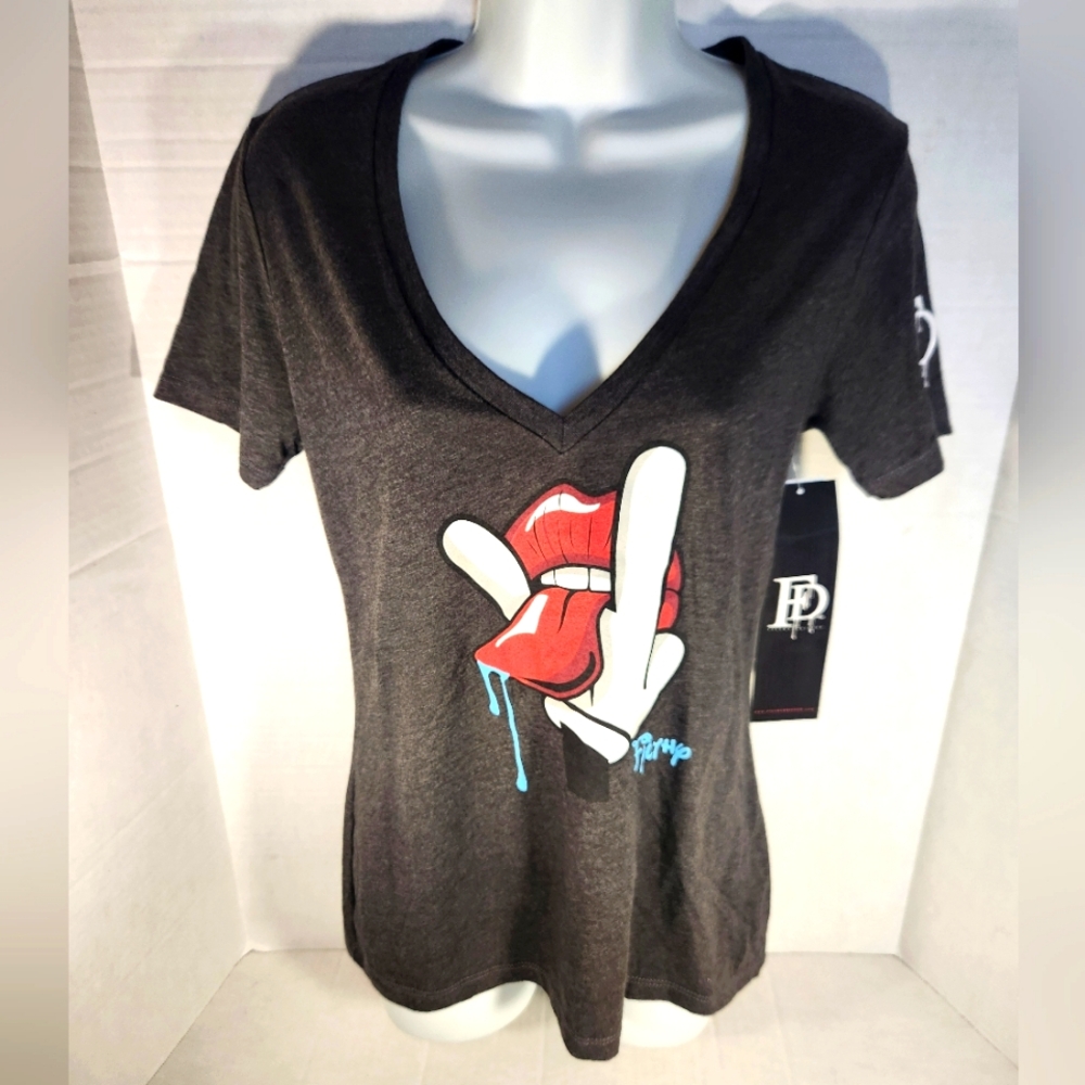 NWT Women's Filthy Dripped V-neck T-shirt